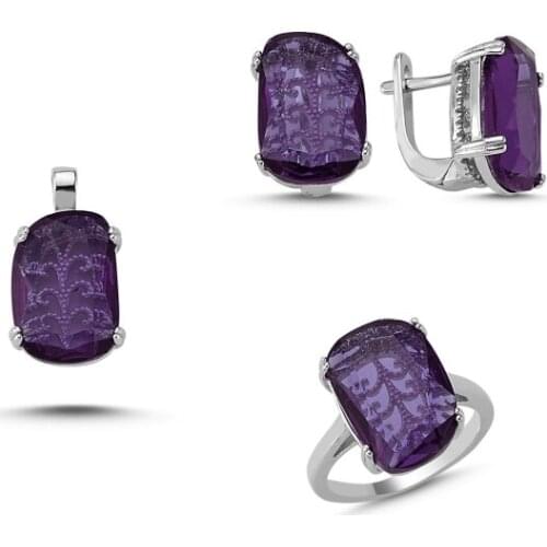 Silver 925 Sterling Gemstone Set