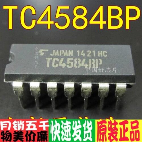10 pçs/lote Tc4584bp tc4584 dip-14 hexagon Schmidt trigger genuine