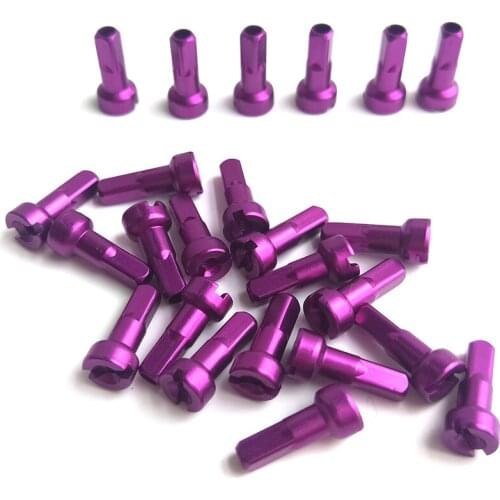 Primwon MV Bicycle Spoke Purple Nipples Super Light Aluminum Alloy 14G 2.0 14mm MTB Road Bike Nipples Round Head Weight 0.35g