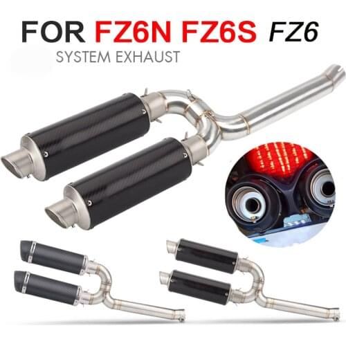 FZ6N FZ6S FZ6 Motorcycle Middle Connecting Pipe With Exhaust Muffler Pipe Silp on for Yamaha FZ6N FZ6S FZ6