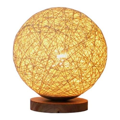 Night light led desk lamp bedside lamp creative hemp ball rattan ball lamp romantic warm birthday gift gift