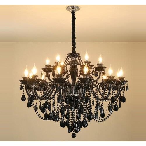 LED Classic Iron Crystal Glass Black Suspension Luminaire Lampen Lustre Pendant Lights.Pendant Lamp.Pendant light For Foyer