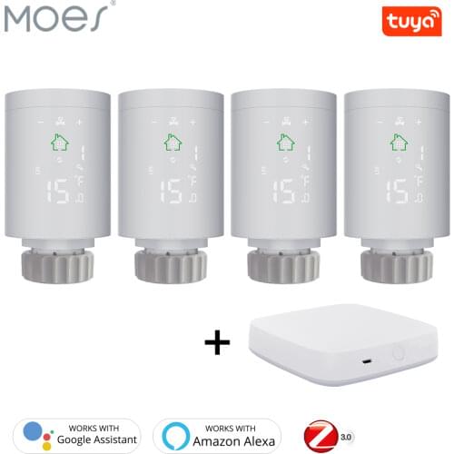 Tuya ZigBee3.0 Smart Radiator Actuator Programmable Thermostatic Radiator Valve Temperature Controller Voice Control via Alexa