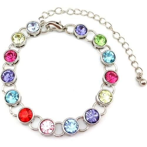 Special Store SPRING Colorful Rhinestone Silver Bracelet Jewelry