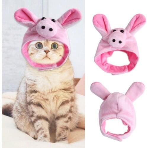 Funny Pet Dog Cat Cap Costume Cute Piggy Hat For Dog Cat Headwear New Year Party Christmas Cosplay Pet Accessories Photo Props