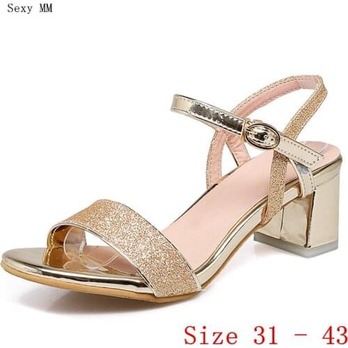 Women High Heel Sandals Ankle Strap Shoes Woman High Heels Gladiator Sandals Pumps Small Plus Size 31 32 33 - 40 41 42 43