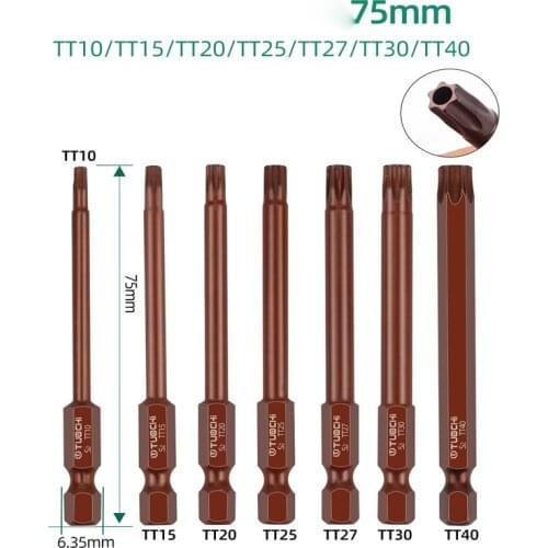 1/4 Hex Shank Screwdriver Bits 75mm Length Magnetic Torx Head Electric Screwdriver Bit T10-T40 For Pocket Hole Jig Hand Tools