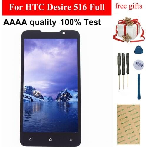 100% Test Black For HTC Desire 516 Full Touch Screen Digitizer Panel Glass Sensor + LCD Display Monitor Screen Module Assembly