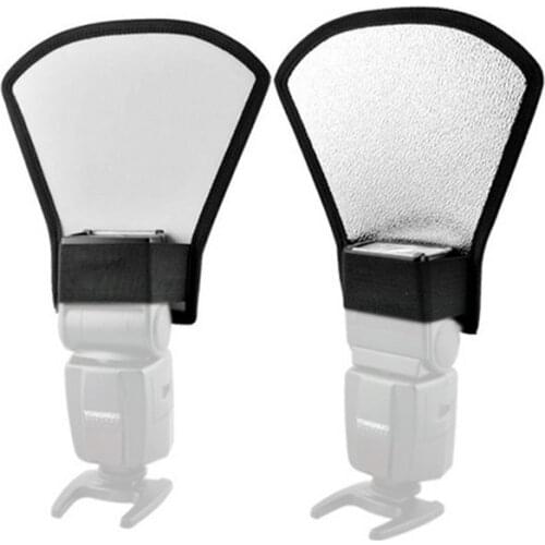 11*18*20cm Camera Flash Diffuser Softbox Silver and White Reflector for Canon 580EX/ for Nikon SB-600/Metz/ for Sony