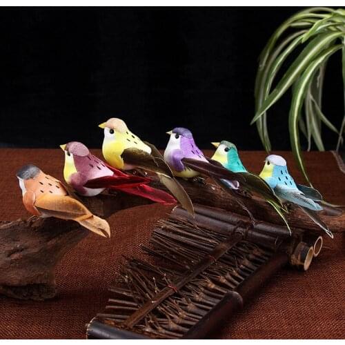 12pcs Simulation Feather Birds Handicraft Accessories Garden Decoration Outside Decoration Yard Garden Home Decor