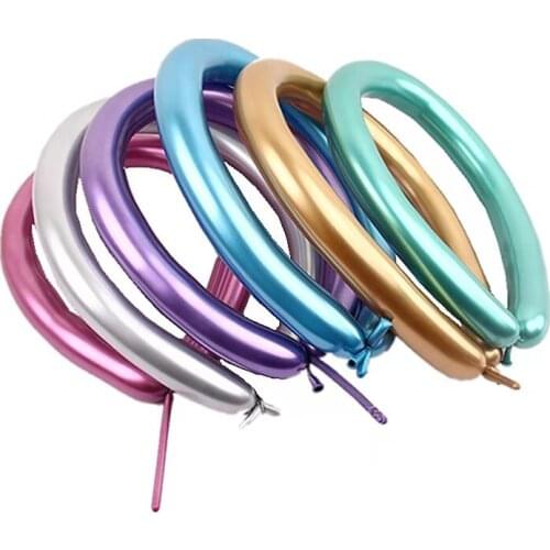 15pcs Long Shape Metallic Balloon DIY Magic Chrome Metal Colors Air Globos Adult Kids Toys Balls Gifts Birthday Party Decor