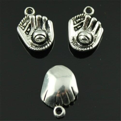 20pcs Charms Baseball Gloves 20x14mm Antique Pendant Fit Vintage Tibetan Bronze Silver Color DIY For Bracelet Necklace