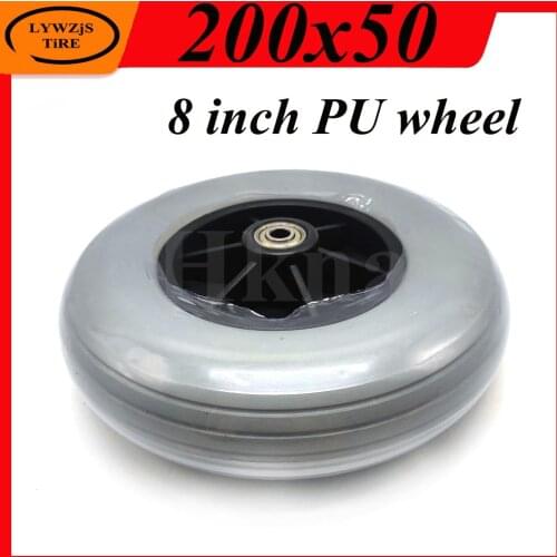 200x50 Solid Wheel Tire 8x2 Inch Thickening Wheel Tyre 200*50 PU Wheel Front Wheel for Wheelchair Parts