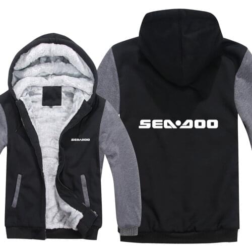 2021 Sea Doo Seadoo Moto Hoodies Mens Zipper Coat Fleece Thicken Sea-Doo Sweatshirt Pullover
