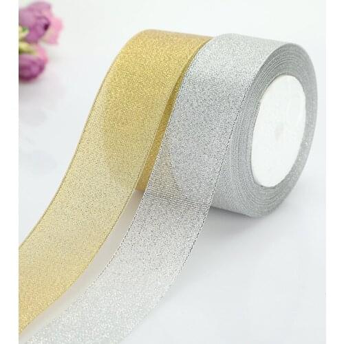22Meters/Roll 0.6-5cm DIY Embroidered Onions Ribbons Bow Ribbon Wedding Decorative Gift Supplies Gold Silver Silk Satin Organza