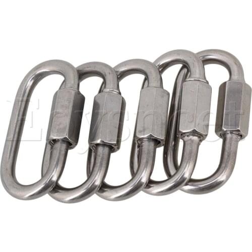 5pcs Multifunctional 304 Stainless Steel M4 Fastening Carabiner with Quick Screw