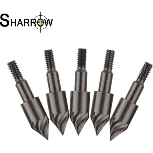 6pcs 100 Grains Archery Target Points Carbon Steel Arrowhead Broadheads Recurve Compound Bow Shooting Hunting Accessories