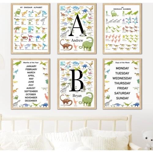 Dinosaur ABC Alphabet Number Diamond Painting Diamond Embroidery Full Square Round Drill Cross Stitch Kits Mosaic Home Decor