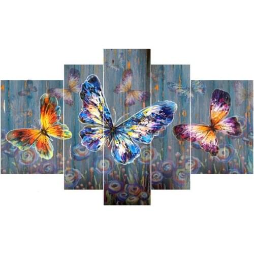 Diy 5pcs/set 5D Diy Diamond Painting "colorful butterfly Diamond Painting Cross Stitch Rhinestone Mosaic Painting home decor