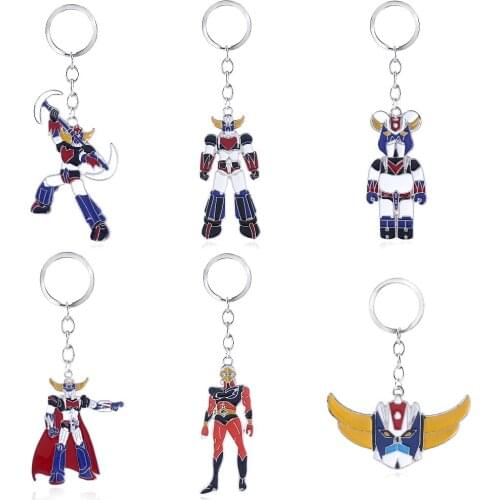 Cartoon Mazinger Z Keychain Super Robot Enamel Keyring Pendant Men Car Women Bag Accessories Fans' Gifts