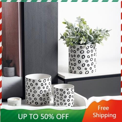 House White Plant Pot Dish Bathroom Loft Europe Flowerpot Blue Minimalist Balcony Small Macetas Decorativas Garden Pots ZZ50HP