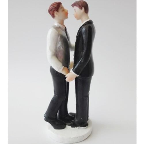 Resin Figurine Gay Wedding Gift Cake Topper Romance Couple Wedding Cake Topper Gay Groom Figurines