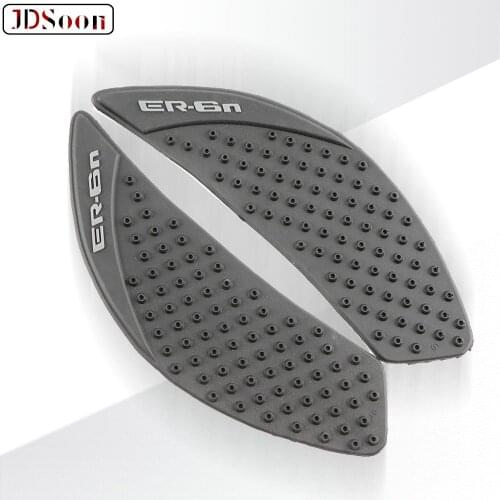 JDSOON For Kawasaki ER6N ER-6N 2006 2007 2008 2009 2010-2015 Protector Anti slip Black Tank Pad + Side Traction Pad 3M Sticker