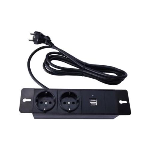 2019 Multi Furniture power socket outlet with EU power and doubile usb charging phone ipad aluminum socket