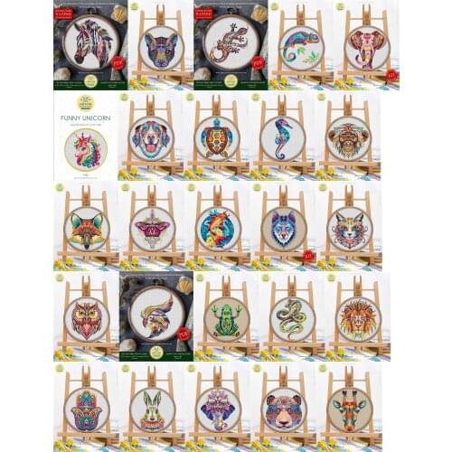 Color animals Cross Stitch Kit Package Greeting Needlework Counted Cross-Stitching Kits New Style Counted Cross stich Painting