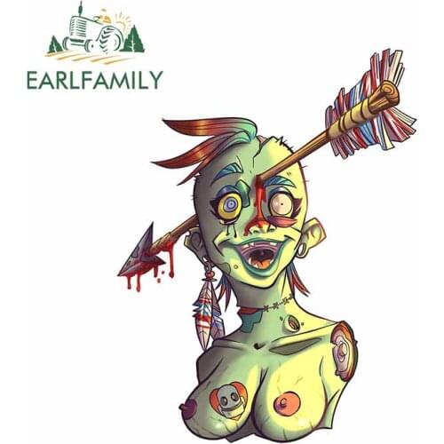 EARLFAMILY 13cm x 10.2cm for Headshot Mcboobs Zombie Punk Car Sticker Laptop Decal Refrigerator Scratch-Proof Car Assessoires