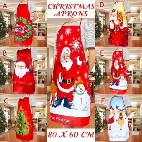 80 x 60cm 2021 New Year Christmas Christmas Apron Christmas Decorations for Kitchen Santa Claus Xmas Decor
