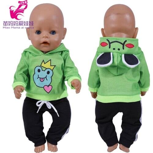 Baby Doll Clothes Green Frog Sweater 17 Inch Baby New Born Dolls Coat Girl Birthday Gifts