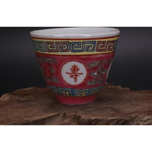 Pastel color Wanshou Wujiang teacup, 1960