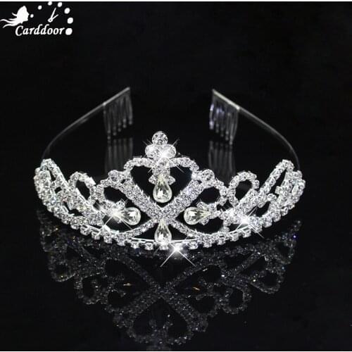 Carddoor Fashion Crystal Crown Headdress Hair Band Ladies Bride Wedding Hair Accessories Jewelry Rhinestone Headband Party Gift