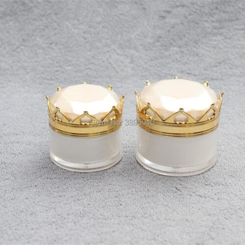 5g/10g/15g/20g Crown Jar Empty Cosmetic Eye Cream Lip Oil Acrylic Bottle Refillable Lotion sample pack Containers F1000