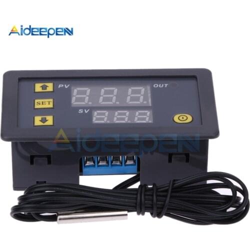 10pcs W3230 AC 110V-220V DC 12 24V Digital Thermostat Temperature Controller Regulator Heat Cool Control Instruments LED Display
