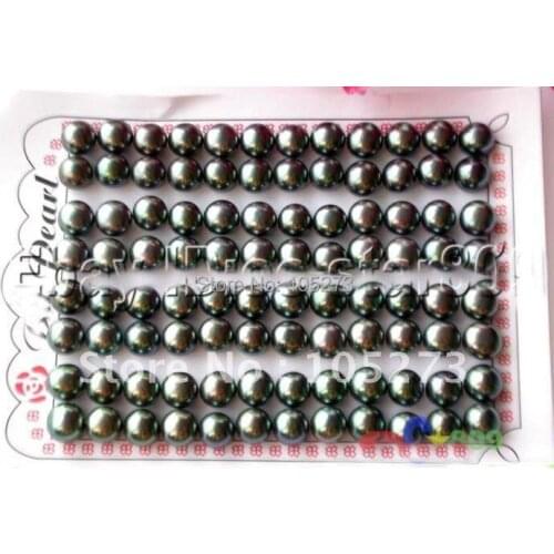 Wholesale AA 7-8MM Peacock Black Color Round Shaper Genuine Pearl Earring S925 Silvers Earring Fashion Pearl Earring FN1525