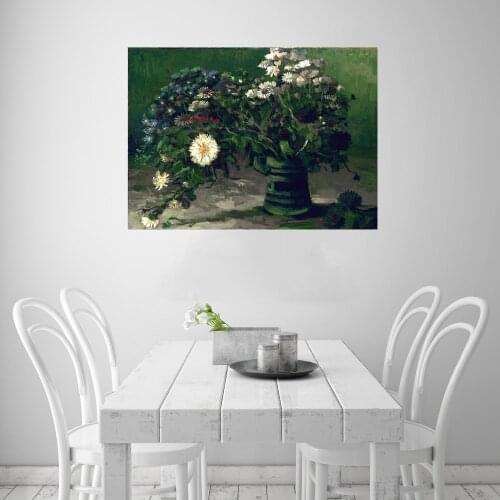 Van Gogh Replica Daisy in the Bottle Impressionism Flowers Home Decor Still Life Art Canvas Painting for Hallway Room Wall Decor