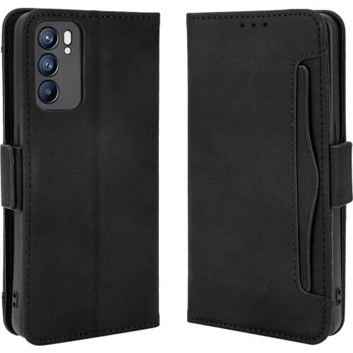For OPPO Reno 6 5G Case Cover Premium Leather Leather Flip Multi-card slot Cover For Oppo Reno 6 Pro Plus 5G Reno6 case