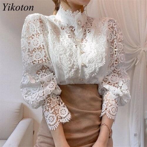 YIKOTON Stand-up Collar Blouses