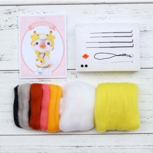 Griaffe Penguin Wool Felt Craft DIY Unfinished Poked Set Handcraft Kit for Needle Material Bag Pack E56C