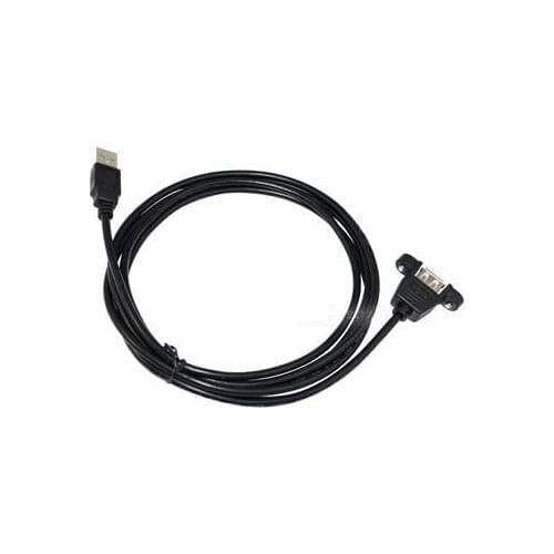 0.25m USB 2.0 A female socket panel mount to USB A male plug extension cable