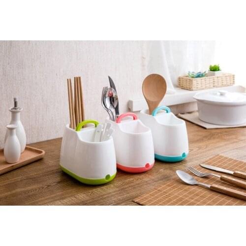 1PC Portable Korean Chopsticks Cage Tableware Spoon Chopsticks Tube Storage Box Kitchen Drain Chopsticks Storage Rack OK 0222