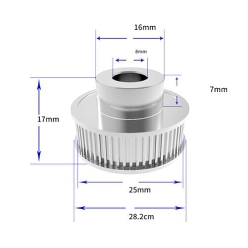 10Pcs Aluminum GT2 6mm Width 40 Tooth Teeth 2GT Timing Drive Pulley Pully Gear For 3D Printer Bore=5mm/6.35mm/8mm/10mm/12mm