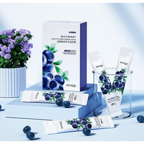 20 Pcs Face Care Blueberry Arbutin Sleeping Facial Mask Moisturizing Repairing Improving Dryness Refreshing Oil Control Brighten