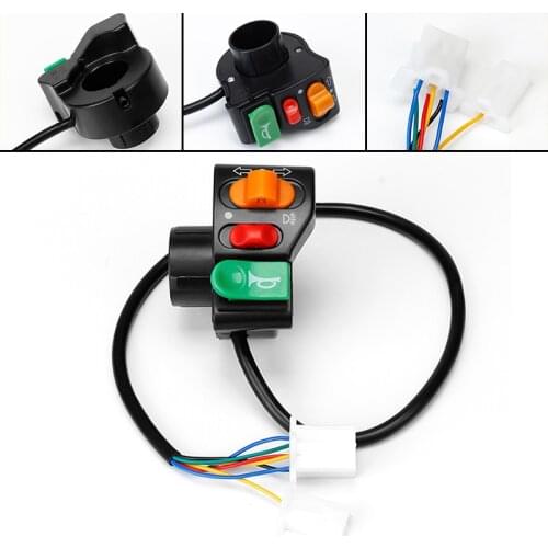 3-in-1 Motorcycle E-Bike Switch Handlebar Mount Horn Turn Signal Headlight Switches Electric Car Headlight Switch Accessories