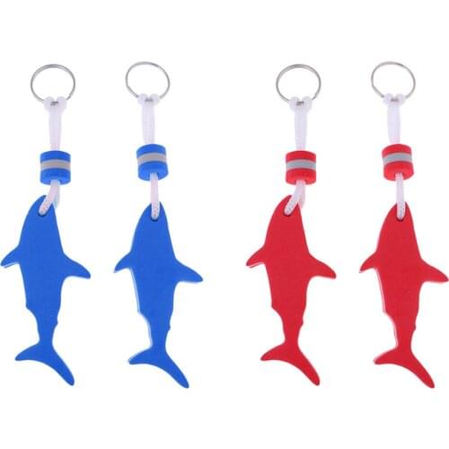 4 Pcs Shark Floating Keychain Keyring Water Buoyant Key Holder for Beach Swim Yachting Swimming Sailing Seaside Beach