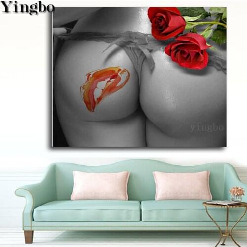 5D DIY Diamond Painting Full drill Square round Sexy Ass Body Art Diamond Embroidery Mosaic Lips Roses Flowers Cross Stitch kit