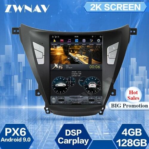 4+128GB Tesla Screen For Hyundai Elantra 2016 2017 2018 Android 9.0 Car Multimedia Player GPS Navigation Audio Radio Stereo Unit