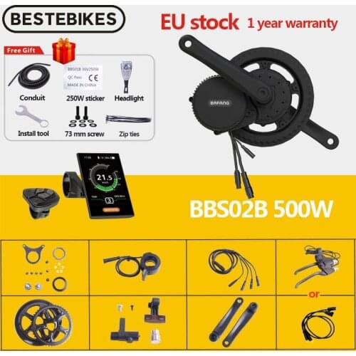 Bafang Motor 36V 500W BBS02B 8fun BBS BBS02 Mid Drive Motor Bicycle Electric eBike Conversion Kit Central Engine MM340.500